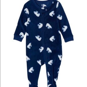 Leveret Baby navy pajamas with polar bear, 12-18m